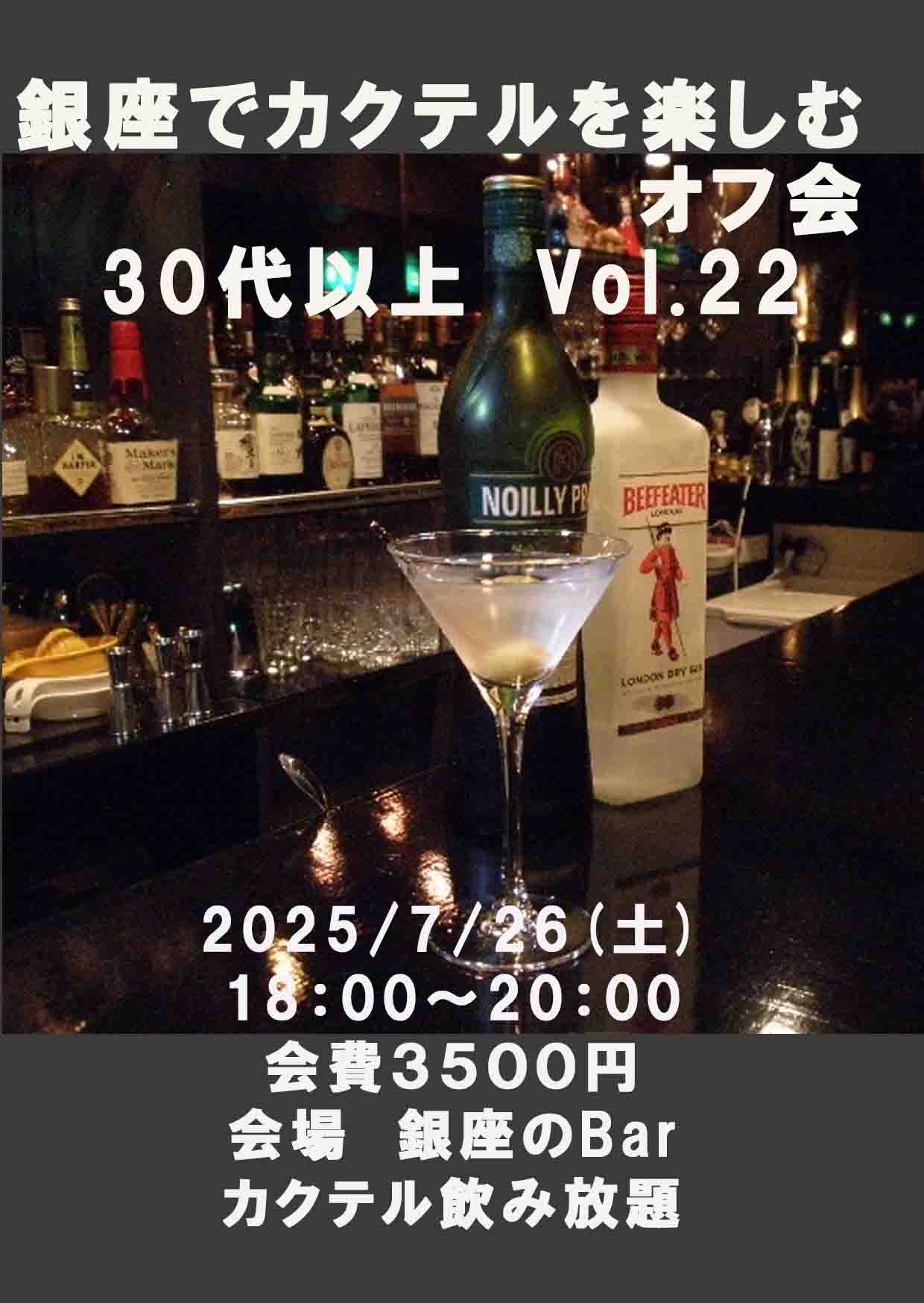 銀座でカクテルを楽しむオフ会 30代以上vol.22