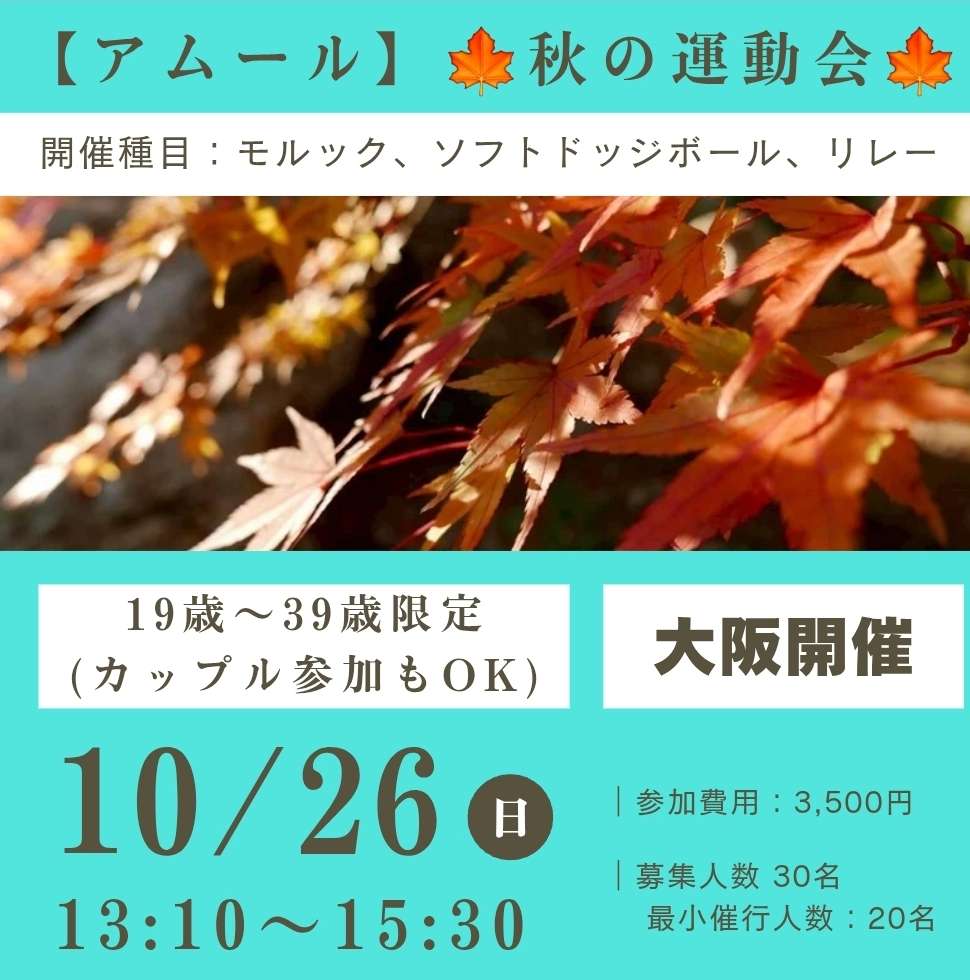 ✨🆕️✨【大阪】10/26(日)アムール 秋の運動会🪵