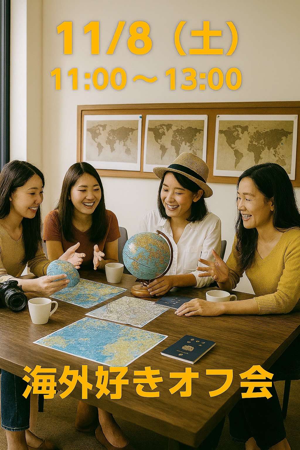 【新宿】11/08 11:00~13:00 海外好きオフ会