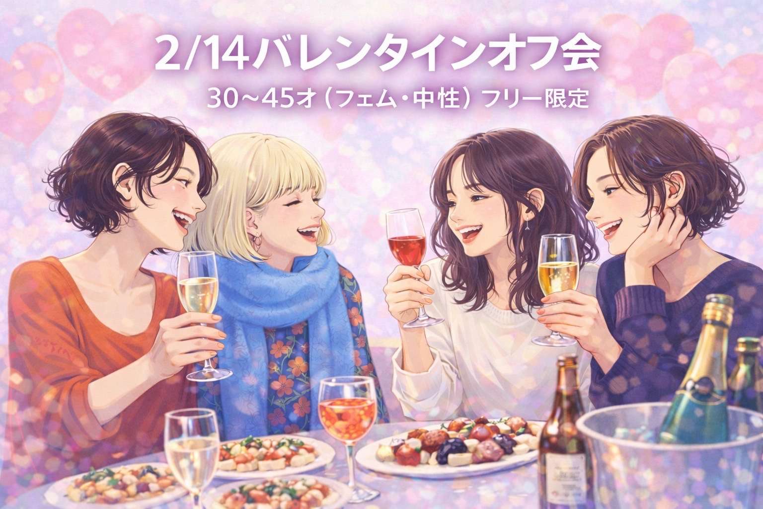 【新宿】2/14フリー限定30~45歳フェム中性オフ会✨